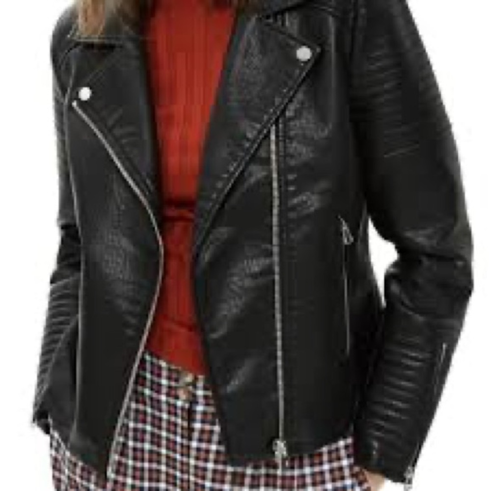 Topshop Rosa Biker Jacket - Picture 4 of 15